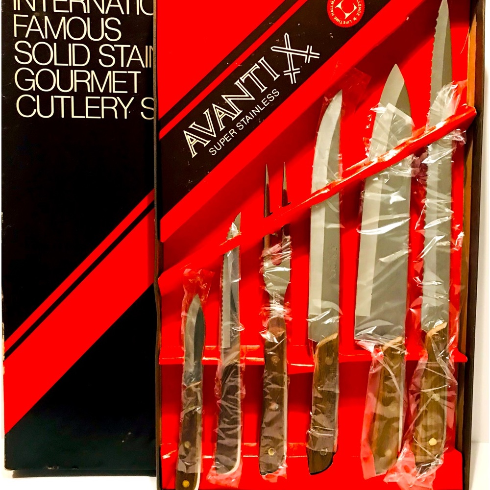 New Vintage AVANTI Super Stainless 6 Pieces Gourmet Cutlery Set Boxed